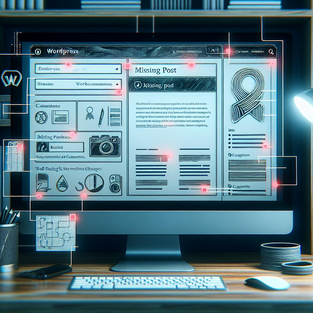 WordPress blog layout showing missing date author and category metadata